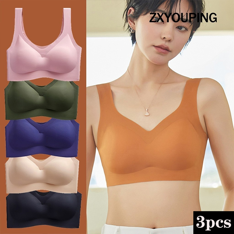 Wirefree Bra Comfort - Bra olahraga seksi, 3 buah, Bra
