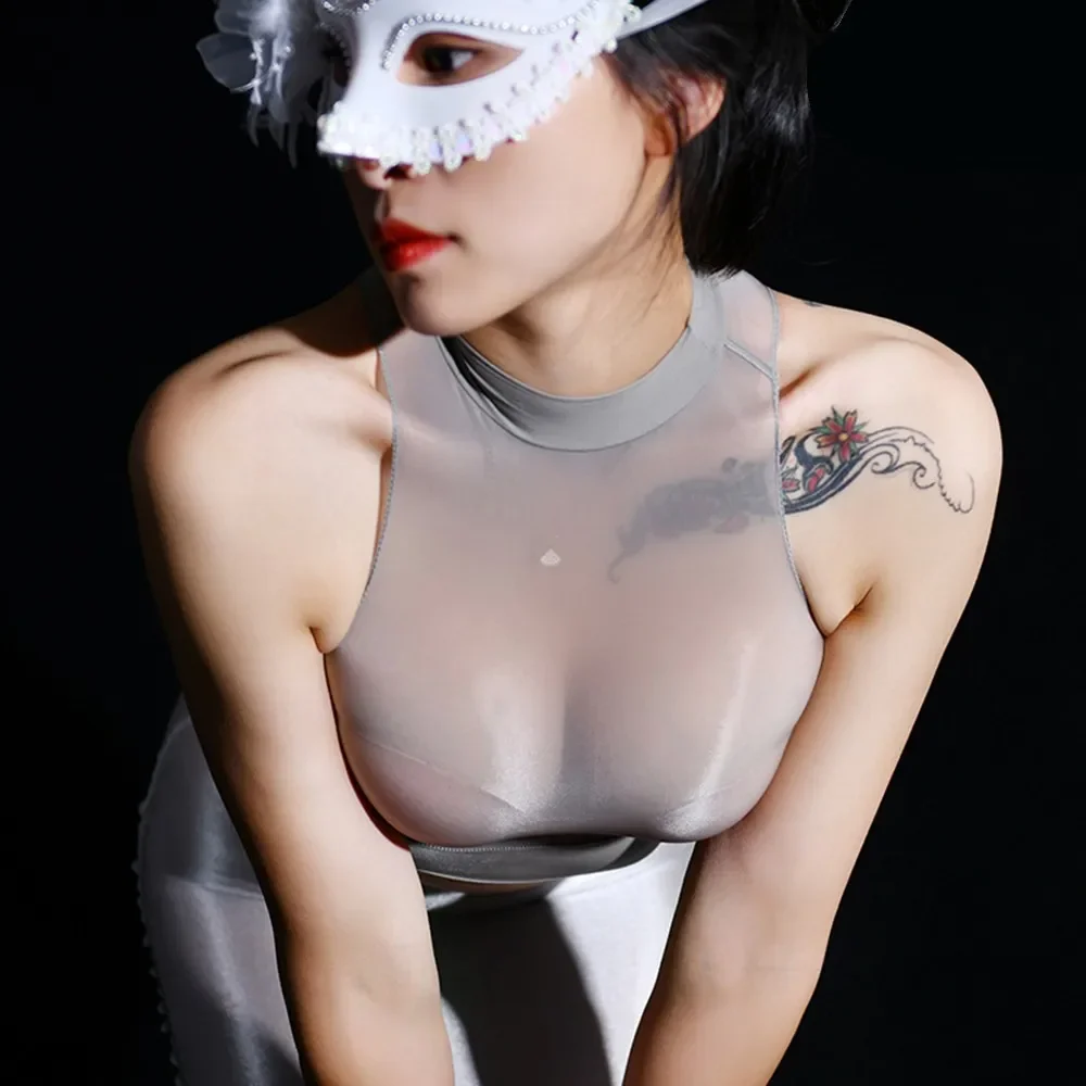 Sheer Tops Shiny lembut wanita - Sheer Mesh Bra ulasan dan harga