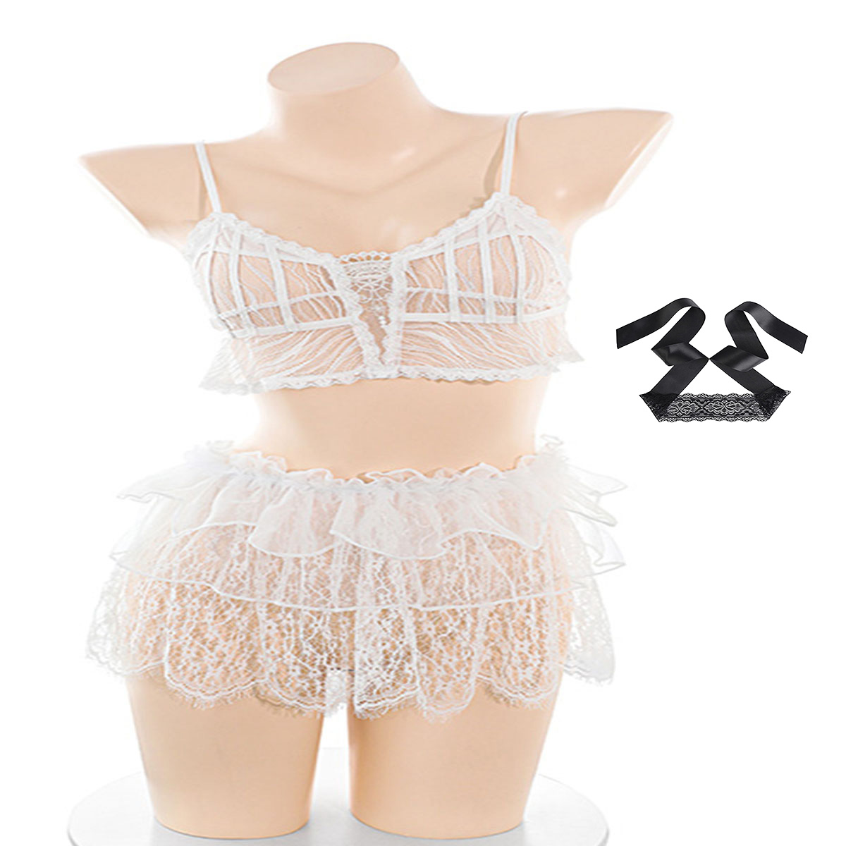 LISM Set Lingerie Renda Tipis  - Lace Bralette Set ulasan dan harga