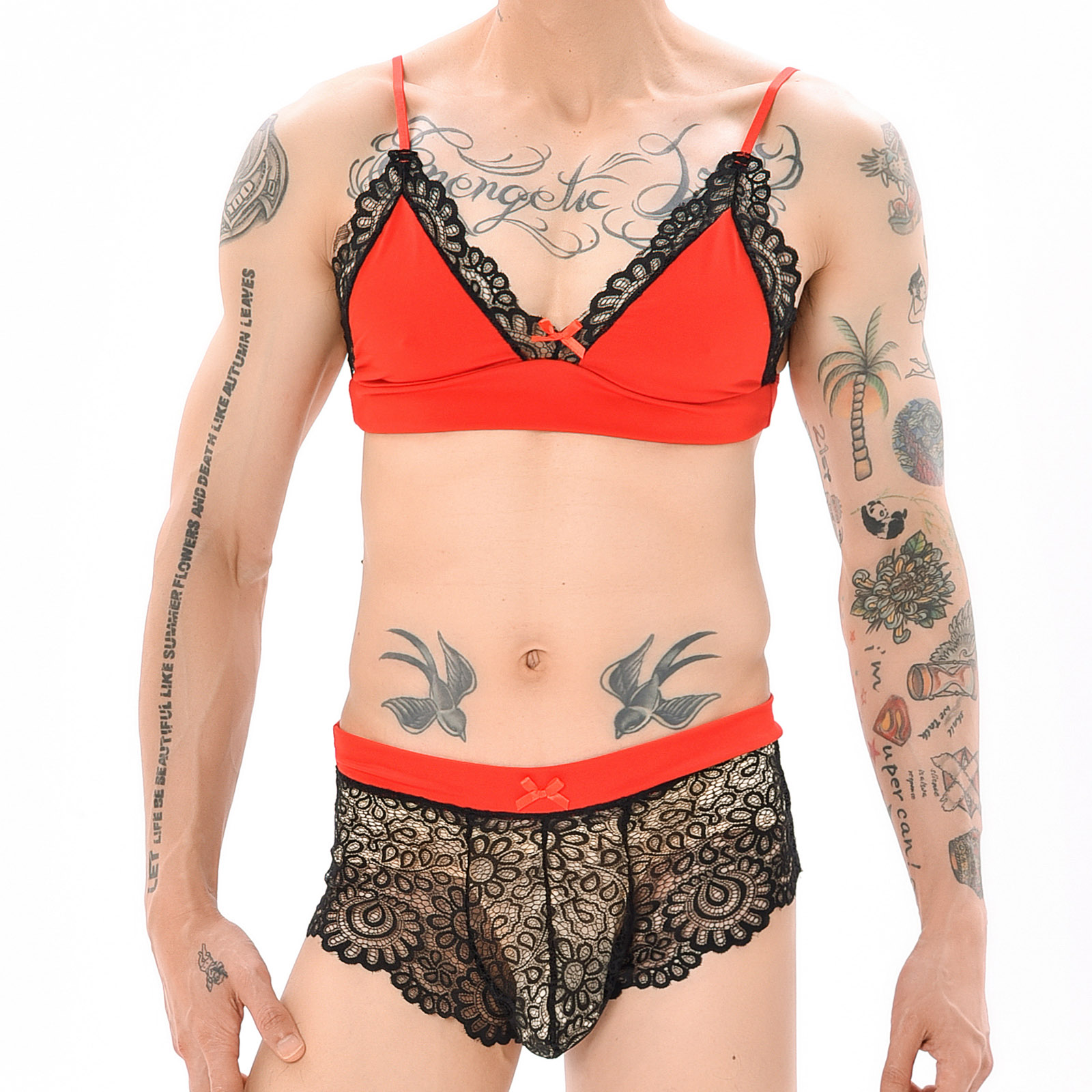 Set Lingerie Seksi Pria Crossd - Sheer Mesh Bra ulasan dan harga